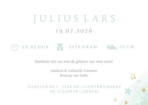Geboortekaartje met eigen foto - silhouet zus met broertje 3