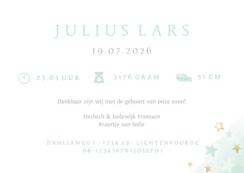 Geboortekaartje met eigen foto - silhouet zus met broertje 3