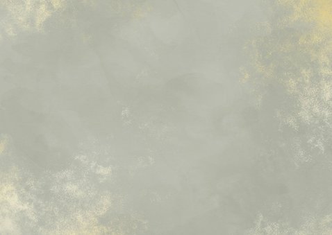 Geboortekaartje met gouden poeder en lichtgroene waterverf Achterkant