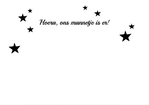 Geboortekaartje schoolbord ster 2