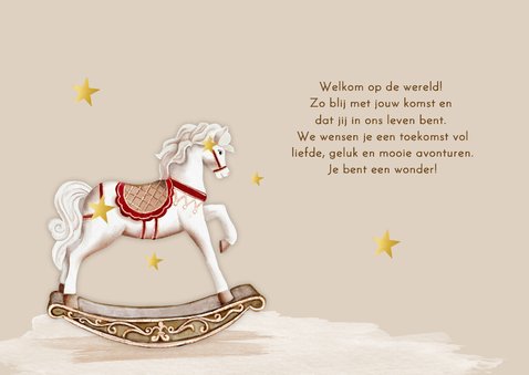 Geboortekaartje vintage hobbelpaardje 2