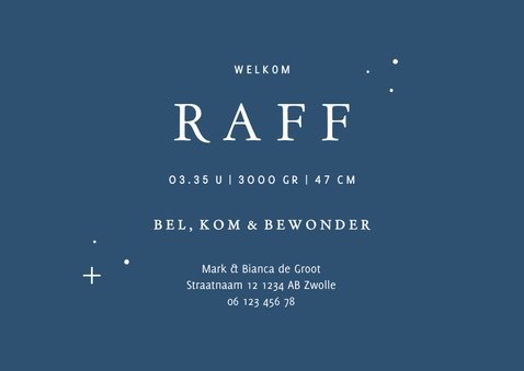 Geboortekaartje wolkjes met foto, maan en zon 3