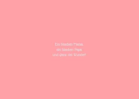 Geburtskarte großes Foto und rosa Label 2