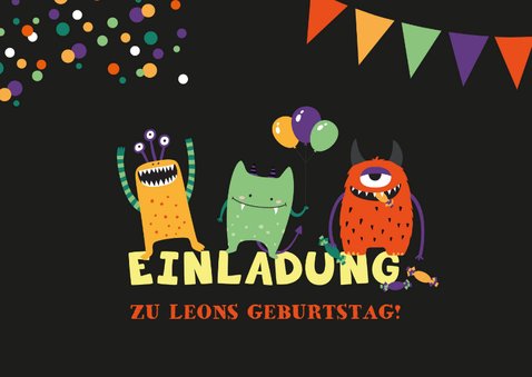 Geburtstagseinladung Kleine Monster 2