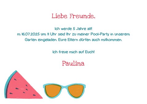 Geburtstagseinladung Pool-Party 3