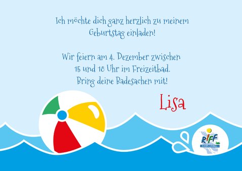Geburtstagseinladung Riff Freizeitbad 1 3