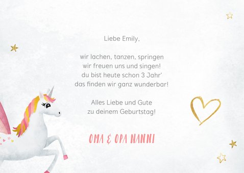 Geburtstagskarte Glückwunsch Einhorn Foto Kaartje2go