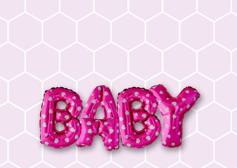 Gefeliciteerd baby ballonnen roze 2
