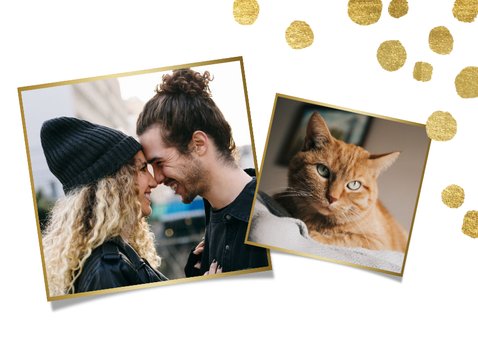 Geregistreerd partnerschap kerstkaart gouden confetti & foto 2