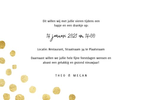 Geregistreerd partnerschap kerstkaart gouden confetti & foto 3