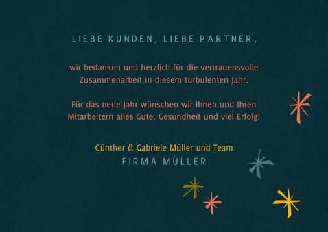 Geschäftliche Neujahrskarte mit modernem Lettering 3