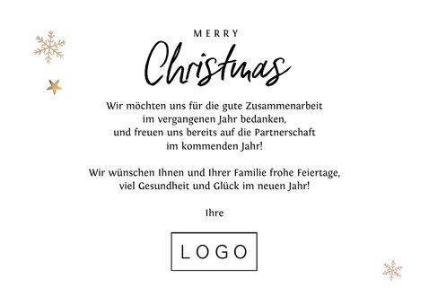 Geschäftliche Weihnachtskarte großes Foto & Schneeflocken 3