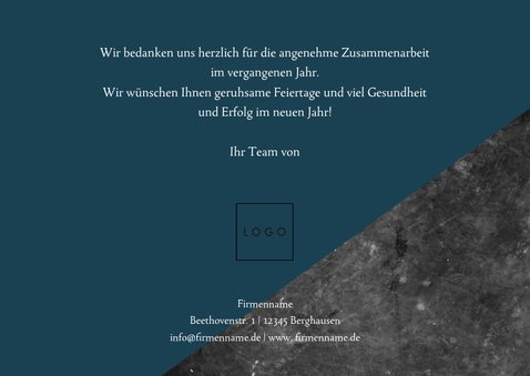Geschäftliche Weihnachtskarte mit Betonlook und 3 Fotos 3