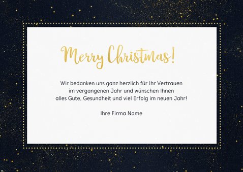 Geschäftliche Weihnachtskarte Sternenhimmel Foto & Logo 3