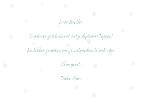 Geslaagd kaart 'Hoera geslaagd' met confetti en waterverf 3