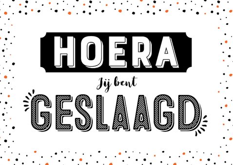 Geslaagd Kaart Hoera Jij Bent Geslaagd | Kaartje2go