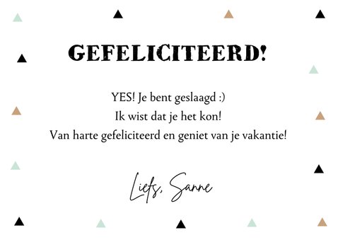 Geslaagd kaart slinger foto driehoekjes 3
