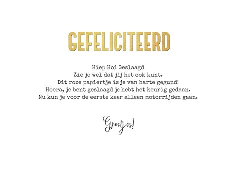 Geslaagd motor motorrijbewijs gefeliciteerd confetti stoer 3