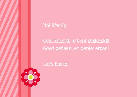 Geslaagd roze met foto 3