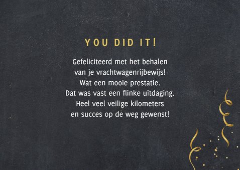 Geslaagd vrachtwagen rijbewijs gefeliciteerd slingers 3