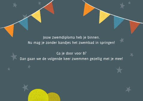 Geslaagd zwemdiploma  met dinosaurus 2