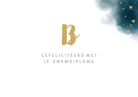 Geslaagd zwemdiploma met zeemeermin en waterverf 2