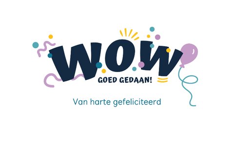 Geslaagdkaart Wow feestelijk 3