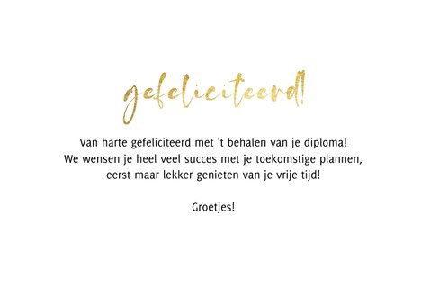 Geslaagdkaartje minimalistisch Congradulations 3