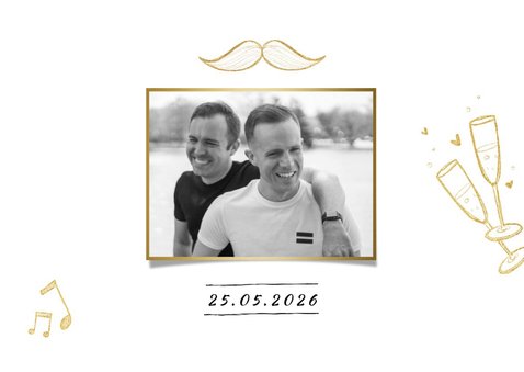 Getuige kaart man humor goud doodle snor 2