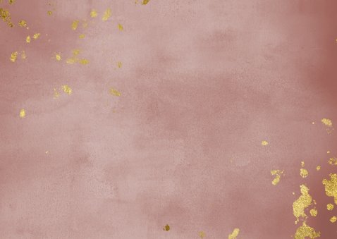 Getuige kaart vraagje oud roze waterverf gouden spetters Achterkant
