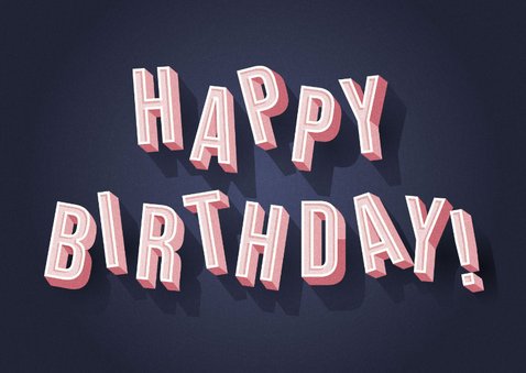 Glückwunschkarte Geburtstag 3D Buchstaben 2