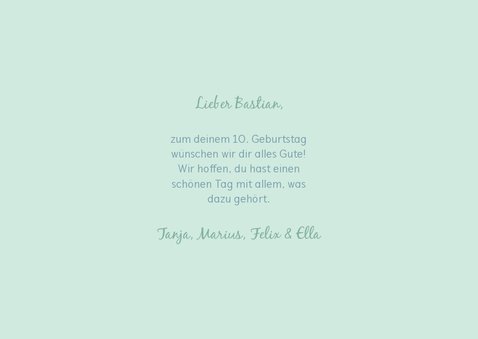 Glückwunschkarte Geburtstag 'happy birthday' hellgrün 3