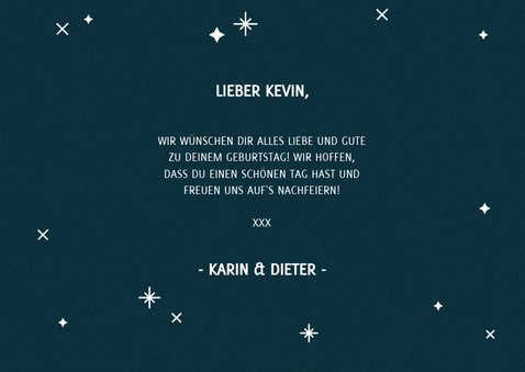 Glückwunschkarte zum Geburtstag Typografie blau 3