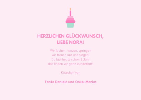 Glückwunschkarte zum Kindergeburtstag Einhorn & Cupcake 3