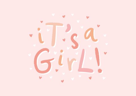 Glückwunschkarte zur Geburt 'it's a girl!' rosa 2