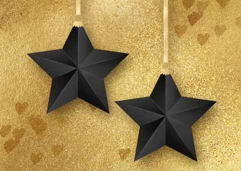 Gouden kerstkaart hippe foto kerstbal 2