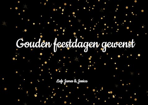 Gouden sneeuw kerstkaart 3