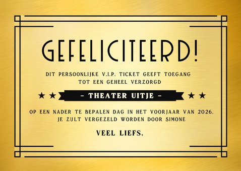 Goudlook VIP ticket tegoedbon dagje uit 3