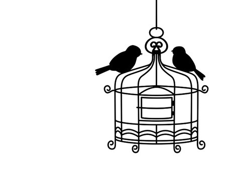Grappig verhuisbericht met kooitje en vogeltjes 3