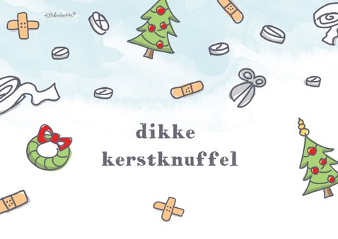 Grappige beterschap kerstkaart met kerstman als dokter 2