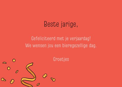 Grappige bier verjaardagskaart biertjes confetti slingers 3