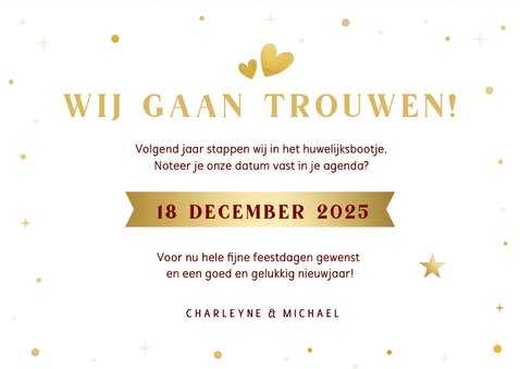 Grappige kerst Save the Date kaart - Jingle wedding bells 3