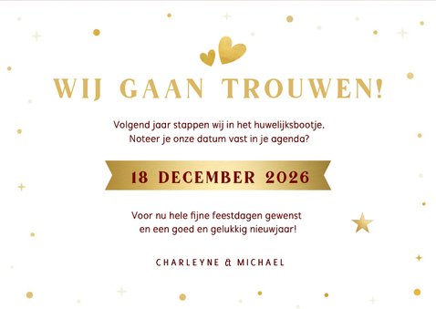 Grappige kerst Save the Date kaart - Jingle wedding bells 3