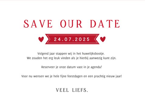 Grappige kerst Save the Date kaart met rendieren illustratie 3