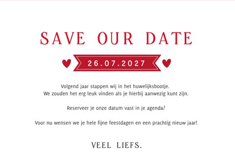 Grappige kerst Save the Date kaart met rendieren illustratie 3