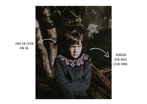 Grappige kerstkaart met foto en aureool 2