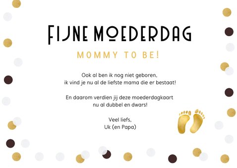Grappige moederdagkaart voor een mommy-to-be 1+1=2½ 3