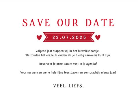 Grappige Save the Date kerstkaart met 2 rendieren 3