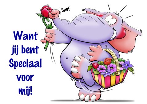 Grappige sterkte kaart knuffel met koe en olifant 3