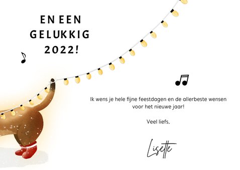 Grappige teckel kerstkaart Dachshund through the snow 3
